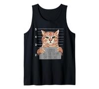 Cat Mugshot Cake Crime I Licked Cream Kitty Pet Humor Art Tank Top