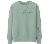 Cat Mum Custom Sweatshirt Personalised Name Sleeve Print for Cat Owners Mum Grandma, XL, Dusty Green