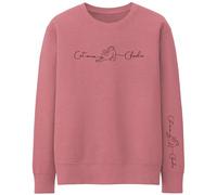 Cat Mum Custom Sweatshirt Personalised Name Sleeve Print for Cat Owners Mum Grandma, XL, Dusty Pink