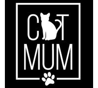 Cat Mum Cute Stickers - Easy-to-Apply - Waterproof Decal - Cat Gifts for Women - Laptop Stickers - Nursery Decor - Kids Stickers - Car Stickers (White)