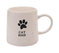 Cat Mum / Dad Stoneware Mug with Black Paw Print Design
