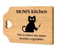 Cat Mum Gifts, Gifts for Cat Lovers Women-Bamboo Cutting Board Kitchen