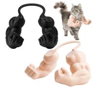 Cat Muscle Arms, 2 Pack Funny Pet Costume Accessories for Cats, Perfect for Social Media Content and Pet Parties, Black and Skin Tone, Size 14X9.7X3.5cm