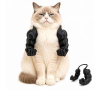 Cat Muscle Arms Costume, Funny Pet Accessory for Cats and Small Dogs (Black)