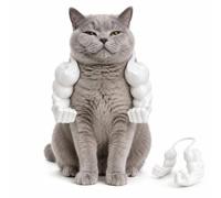 Cat Muscle Arms Costume, Funny Pet Accessory for Cats and Small Dogs (White)