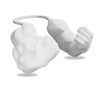 Cat Muscle Arms Hilarious Costume for Pets, 3D Printed, White | Creative giant arm pet costume for Halloween, birthdays, photo shoots. Secure elastic straps, lightweight PLA, 4 colours (F).