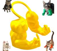 Cat Muscle Man Cosplay 3D Printed Neck Arm with Muscle Funny Pet Props Hanging Arm for Small Dog Halloween Party Photo Shoot (Yellow FK)