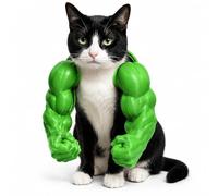 Cat Muscles Arms,Big Arms for Cats,Muscle Arm for Cats,Comfy Pet Shoulder Attachment for Feline Cosplay. Lightweight PLA Toy，Green | Cat Costume, Pet Accessory (Green)