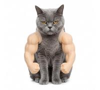 Cat Muscles Arms,Big Arms for Cats,Muscle Arm for Cats,Comfy Pet Shoulder Attachment for Feline Cosplay. Lightweight PLA Toy，Green | Cat Costume, Pet Accessory (Skin color)