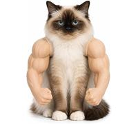 Cat Muscles Arms,Muscle Arms for Cats,Pet Shoulder Attachment for Feline Cosplay,Lightweight PLA Toy,Cat Costume,Funny Pet Props for Halloween Costumes & Cosplay (Skin)