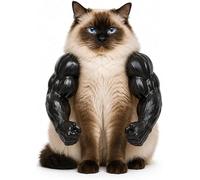 Cat Muscles Arms,Muscle Arms for Cats,Pet Shoulder Attachment for Feline Cosplay,Lightweight PLA Toy,Cat Costume,Funny Pet Props for Halloween Costumes & Cosplay (Black)