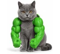 Cat Muscles Arms,Muscle Arms for Cats,Pet Shoulder Attachment for Feline Cosplay,Lightweight PLA Toy,Cat Costume,Funny Pet Props for Halloween Costumes & Cosplay (Green)