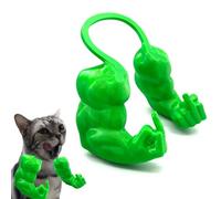 Cat Muscular Arm with Middle Finger - 3D Printed Neck Arm with Muscle Texture, Funny Pet Accessory for Pet Lovers & Pranksters, Halloween Cat Accessories (Green)