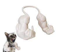 Cat Muscular Arm with Middle Finger - 3D Printed Neck Arm with Muscle Texture, Funny Pet Accessory for Pet Lovers & Pranksters, Halloween Cat Accessories (Skin Color)