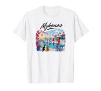 Cat Mykonos Value Graphic T-Shirt, Men, White, L