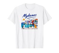 Cat Mykonos Value Graphic T-Shirt, Men, White, M