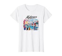 Cat Mykonos Value Graphic T-Shirt, Women, White, L
