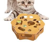 Cat Nail Box - Wooden Interactive Toy, Cat Scratcher Box with 3 Bell Balls, Engaging Playhouse for Kitten Exercise, Boredom Relief and Paw Grooming, Indoor Fun Activity Pet Toy for Healthy Active Cats