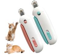 Cat Nail Clippers 2PCS Set, Adjustable 3 Size Trimming Hole, Cat Claw Clippers with Safety Guard, Stainless Steel Kitten Nail Clipper with Hidden File, Pet Trimmer for Rabbit Guinea Pig Puppy Use