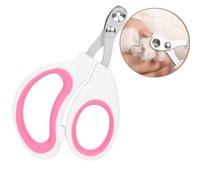 Cat Nail Clippers with Circular Cut Hole -Avoid Over Cutting Pet Nail Clippers -Sharp Angled Blade Professional paw Trimmer Set for Novice pet Families (Pink)