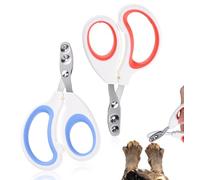 Cat Nail Cutter, 2Pcs Pet Nail Clipper with Guard for Cats Dogs Small Animal Claws Trimmer, Safe & Easy to Use with Non-slip Handle & Sharp Stainless Steel Blades, Ideal for Bearded Dragon Cats Rabbit