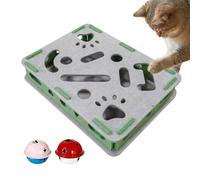 Cat Nail Enricher Box - Scratching Post 40 x 30 x 8 cm | Interactive Claw Grinder with 2 Bells, Scratch-Resistant Pad for Cats in Felt - Protection for Mobil