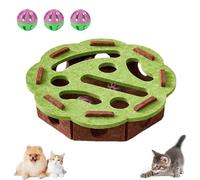 Cat Nail File Box, Cat Scratch Puzzle Enrichment Box,3 In 1 Cats Nail File Enrichment Box,Cats Toy Box (Green - Round)