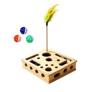 Cat Nail File Box - Fun Interactive Wood Scratcher, Natural Timber Manicure Station, Built In Rolling Ball Track, Multi Level Grooming Activity Hub - For Home Indoor Outdoor Play Hunting