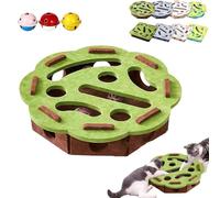 Cat Nail File Box with Self-Adhesive Sand Paper, Cat Nail File Enrichment Box, Gift for a Cats That Hates Having Its Nails Trimmed (Green(Round))