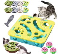 Cat Nail File Enrichment Box, 2026 New Cat Scratch Puzzle Enrichment Box with Three Bell Balls & Sandpaper Inside, Interactive Cats Puzzle Toys, Gifts for People Who Love Cats (Style-D)