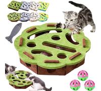 Cat Nail File Enrichment Box, 2026 New Cat Scratch Puzzle Enrichment Box with Three Bell Balls & Sandpaper Inside, Interactive Cats Puzzle Toys, Gifts for People Who Love Cats (Style-H)