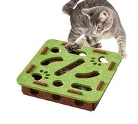 Cat Nail File Enrichment Box - 30x30x7.5cm Felt | Puzzle Enrichment Box - Wooden Boxes | Pet Boredom Relief Maze With Bell Balls For Home Indoor Living Room Kitten Play