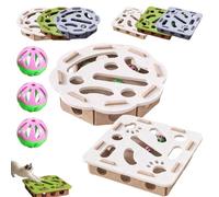 Cat Nail File Enrichment Box, Cat Nail File Box, Alternative To Clippers And Grinders Interactive Scratch Box With 3 Bell Balls (2PCS White)