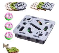 Cat Nail File Enrichment Box, Cat Nail File Box, Alternative To Clippers And Grinders Interactive Scratch Box With 3 Bell Balls (Square Gray)