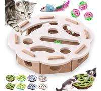 Cat Nail File Enrichment Box, Cat Scratch Puzzle Enrichment Box, Interactive Felt Cats Puzzle Toy with Bell, Bite & Scratch Resistant, for Indoor Cats Scratching Hunting Mental (White-B)