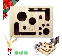 Cat Nail File Enrichment Box, Cat Scratch Puzzle Enrichment Box with 3 Balls Interactive Cats Nail File Stress Free Alternative to Clippers and Grinders, for Indoor Cats Scratching (A)