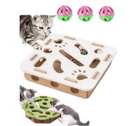 Cat Nail File Enrichment Box, Cat Scratch Puzzle Enrichment Box with Balls, Interactive Cats Scratches Puzzle Boxs Mental Felt Maze Box for Indoor Cats (Green, Round)