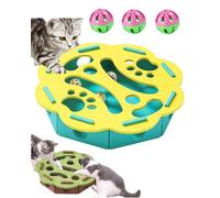 Cat Nail File Enrichment Box, Cat Scratch Puzzle Enrichment Box with Balls, Interactive Cats Scratches Puzzle Boxs Mental Felt Maze Box for Indoor Cats (Blue, Square)