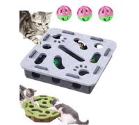 Cat Nail File Enrichment Box, Cat Scratch Puzzle Enrichment Box with Balls, Interactive Cats Scratches Puzzle Boxs Mental Felt Maze Box for Indoor Cats (Green, Square)