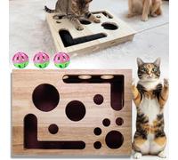 Cat Nail File Enrichment Box Contains Sandpaper Inside, Nails File Stress Free Alternative, Gift for Cats That Hate Having Its Nails Trimmed, Wooden Cat Nail File Scratcher Box for Cats Play