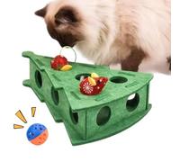 Cat Nail File Enrichment Box | Felt Scratching Fun Interactive Pet Accessory with Bell Balls,Cat Enrichment Toys - for Training Exercise Mental Stimulation Hunting Simulation Climbing Floor Play
