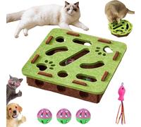 Cat Nail File Enrichment Box, Interactive Cat Toy for Indoor Cats, Cat Scratch Puzzle Enrichment Box (Green)