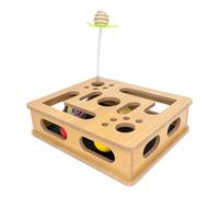 Cat Nail File Enrichment Box - Interactive Wooden Indoor Grinding Toy | Cat Scratcher That Files Nails Built-in Sandpaper | for Pet Kitten Puppy House Play Indoor Dog