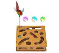 Cat Nail File Enrichment Box, Kitten Nail File Scratcher Toy, Nails Files Stress Free Alternative to Clippers and Grinders, Puzzle Enrichment Toy with Bell Ball, for Stress Nails Care, Hunting