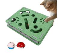 Cat Nail File Enrichment Box, Quiet Scratcher Maze Toy, with 2 Bell Balls Felt Cat Scratch Enrichment Puzzle Box, for Kitten Dog Small Medium Large Breed Indoor Bedroom Floor Couch Floor Carpet