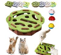 Cat Nail File Enrichment Box - Stress-Free Nail Filing Alternative, Unleash Natural Instincts with Interactive Self-Play for Indoor Cats, Durable Cat Puzzle & Scratcher Toy (Round-green)