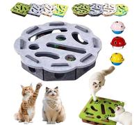 Cat Nail File Enrichment Box - Stress-Free Nail Filing Alternative, Unleash Natural Instincts with Interactive Self-Play for Indoor Cats, Durable Cat Puzzle & Scratcher Toy (Round-grey)