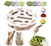 Cat Nail File Enrichment Box - Stress-Free Nail Filing Alternative, Unleash Natural Instincts with Interactive Self-Play for Indoor Cats, Durable Cat Puzzle & Scratcher Toy (Round-white)