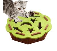 Cat Nail File Enrichment Box - with 2 Bell Balls Board Scratcher Interactive,Cat Scratch Puzzle - for Kitten Pet Grooming Indoor Furniture Couch Carpet Corner