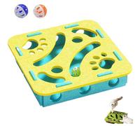 Cat Nail File Enrichment Box with 2 Bell Balls, Funny Cat Nail File Scratcher, Mental Felt Maze Puzzle for Scratching Hunting Play (G)